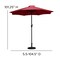 Flash Furniture Red 9 FT Umbrella and Black Cement Base, 2 PC Set GM-402003-UB19B-RED-GG - alternate 7